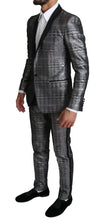 Load image into Gallery viewer, Dolce &amp; Gabbana Elegant Silver Patterned Men&#39;s Suit
