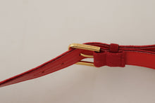 Load image into Gallery viewer, Dolce &amp; Gabbana Elegant Red Suede Designer Belt
