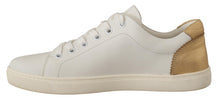 Load image into Gallery viewer, Dolce &amp; Gabbana Elegant White Leather Sneakers with Gold Accents
