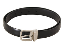 Load image into Gallery viewer, Dolce &amp; Gabbana Elegant Black Leather Belt with Metal Buckle
