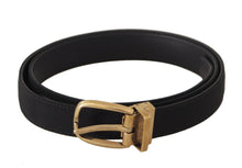 Load image into Gallery viewer, Dolce &amp; Gabbana Elegant Black Canvas-Leather Men&#39;s Belt
