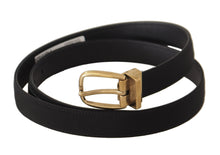 Load image into Gallery viewer, Dolce &amp; Gabbana Elegant Black Canvas-Leather Men&#39;s Belt
