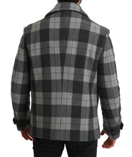 Load image into Gallery viewer, Dolce &amp; Gabbana Elegant Gray Check Double Breasted Coat
