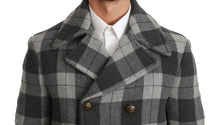 Load image into Gallery viewer, Dolce &amp; Gabbana Elegant Gray Check Double Breasted Coat
