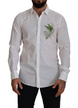 Load image into Gallery viewer, Dolce &amp; Gabbana Elegant White Peacock Feather Dress Shirt
