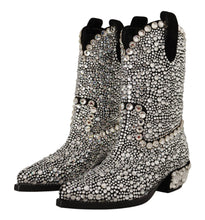 Load image into Gallery viewer, Dolce &amp; Gabbana Crystal-Embellished Black Suede Boots
