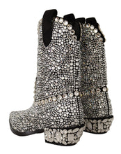 Load image into Gallery viewer, Dolce &amp; Gabbana Crystal-Embellished Black Suede Boots
