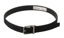 Load image into Gallery viewer, Dolce &amp; Gabbana Elegant Black Canvas &amp; Leather Belt
