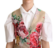 Load image into Gallery viewer, Dolce &amp; Gabbana Elegant Floral Beige Sleeveless Vest
