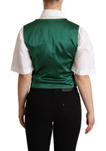 Load image into Gallery viewer, Dolce &amp; Gabbana Green Jacquard Leaf Gold Waistcoat Vest
