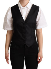 Load image into Gallery viewer, Dolce &amp; Gabbana Elegant Silk Blend Black Waistcoat
