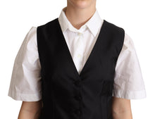 Load image into Gallery viewer, Dolce &amp; Gabbana Elegant Silk Blend Black Waistcoat
