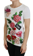 Load image into Gallery viewer, Dolce &amp; Gabbana Elegant Multicolor Rose Print Cotton Tee
