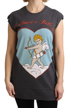 Load image into Gallery viewer, Dolce &amp; Gabbana Elegant Gray Cotton Cap Sleeve Tee
