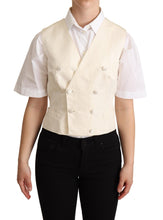 Load image into Gallery viewer, Dolce &amp; Gabbana Beige Silk Blend Sleeveless Vest Luxury Waistcoat
