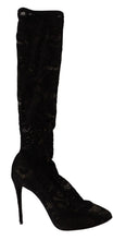 Load image into Gallery viewer, Dolce &amp; Gabbana Elegant Stretch Sock Boots in Sleek Black
