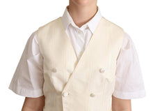 Load image into Gallery viewer, Dolce &amp; Gabbana Beige Silk Blend Sleeveless Vest Luxury Waistcoat
