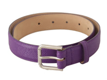 Load image into Gallery viewer, Dolce &amp; Gabbana Elegant Purple Leather Belt with Logo Buckle
