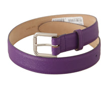 Load image into Gallery viewer, Dolce &amp; Gabbana Elegant Purple Leather Belt with Logo Buckle
