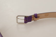 Load image into Gallery viewer, Dolce &amp; Gabbana Elegant Purple Leather Belt with Logo Buckle
