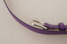 Load image into Gallery viewer, Dolce &amp; Gabbana Elegant Purple Leather Belt with Logo Buckle
