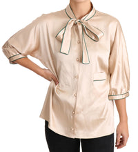 Load image into Gallery viewer, Dolce &amp; Gabbana Elegant Beige Silk Blend Blouse Top
