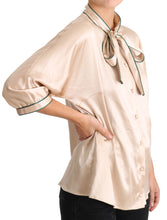 Load image into Gallery viewer, Dolce &amp; Gabbana Elegant Beige Silk Blend Blouse Top
