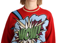 Load image into Gallery viewer, Dolce &amp; Gabbana Radiant Red Cartoon Motive Cashmere Sweater
