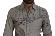 Load image into Gallery viewer, Dolce &amp; Gabbana Gray Printed Cotton Slim Dress GOLD Shirt
