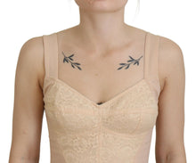 Load image into Gallery viewer, Dolce &amp; Gabbana Beige Cropped Bustier Corset Brassiere Top
