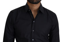 Load image into Gallery viewer, Dolce &amp; Gabbana Black Cotton Slim Fit Dress Shirt
