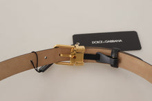 Load image into Gallery viewer, Dolce &amp; Gabbana Elegant Black Leather Belt with Engraved Buckle
