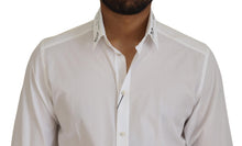 Load image into Gallery viewer, Dolce &amp; Gabbana White Printed Cotton SlimFit Dress GOLD Shirt
