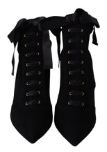 Load image into Gallery viewer, Dolce &amp; Gabbana Elegant Black Ankle Heel Boots with Leather Sole
