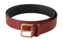 Load image into Gallery viewer, Dolce &amp; Gabbana Elegant Red Leather Belt with Engraved Buckle
