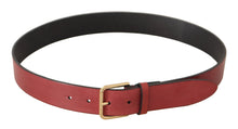 Load image into Gallery viewer, Dolce &amp; Gabbana Elegant Red Leather Belt with Engraved Buckle
