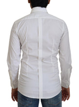 Load image into Gallery viewer, Dolce &amp; Gabbana White Cotton Slim Fit Formal Dress GOLD Shirt
