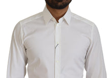 Load image into Gallery viewer, Dolce &amp; Gabbana White Cotton Slim Fit Formal Dress GOLD Shirt
