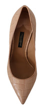 Load image into Gallery viewer, Dolce &amp; Gabbana Elegant Beige Nude Leather Pumps
