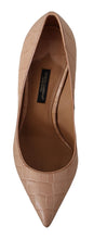 Load image into Gallery viewer, Dolce &amp; Gabbana Elegant Beige Nude Leather Pumps
