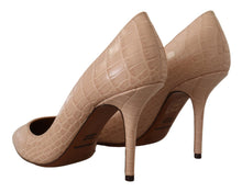 Load image into Gallery viewer, Dolce &amp; Gabbana Beige Nude Leather BELLUCCI Heels Pumps Shoes
