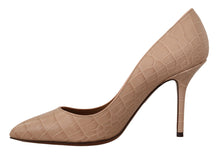 Load image into Gallery viewer, Dolce &amp; Gabbana Beige Nude Leather BELLUCCI Heels Pumps Shoes
