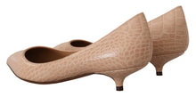 Load image into Gallery viewer, Dolce &amp; Gabbana Beige Leather Kitten Heels Pumps Shoes
