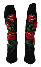 Load image into Gallery viewer, Dolce &amp; Gabbana Elegant Sock Boots with Red Roses Detail
