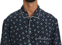 Load image into Gallery viewer, Dolce &amp; Gabbana Silken Elegance: Blue Skull Print Lounge Shirt
