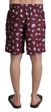 Load image into Gallery viewer, Dolce &amp; Gabbana Elegant Maroon Beachwear Trunks
