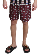 Load image into Gallery viewer, Dolce &amp; Gabbana Elegant Maroon Beachwear Trunks
