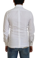 Load image into Gallery viewer, Dolce &amp; Gabbana White Cotton Slim Fit Formal Dress GOLD Shirt
