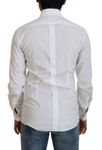 Load image into Gallery viewer, Dolce &amp; Gabbana White Cotton Slim Fit Formal Dress GOLD Shirt
