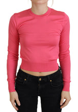 Load image into Gallery viewer, Dolce &amp; Gabbana Elegant Pink Cropped Crewneck Sweater
